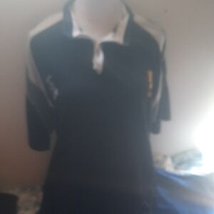 Black and White Scotkand Football Polo Shirt